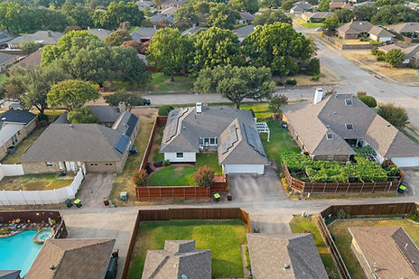 Plano real estate photography - drone aerial of Plano neighborhood