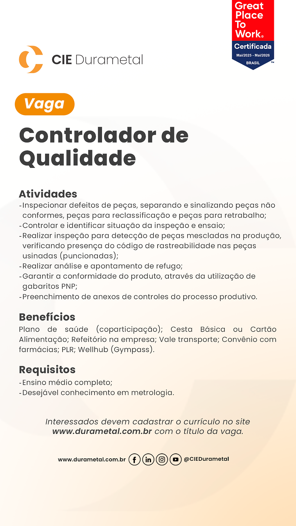 Controlador de Qualidade