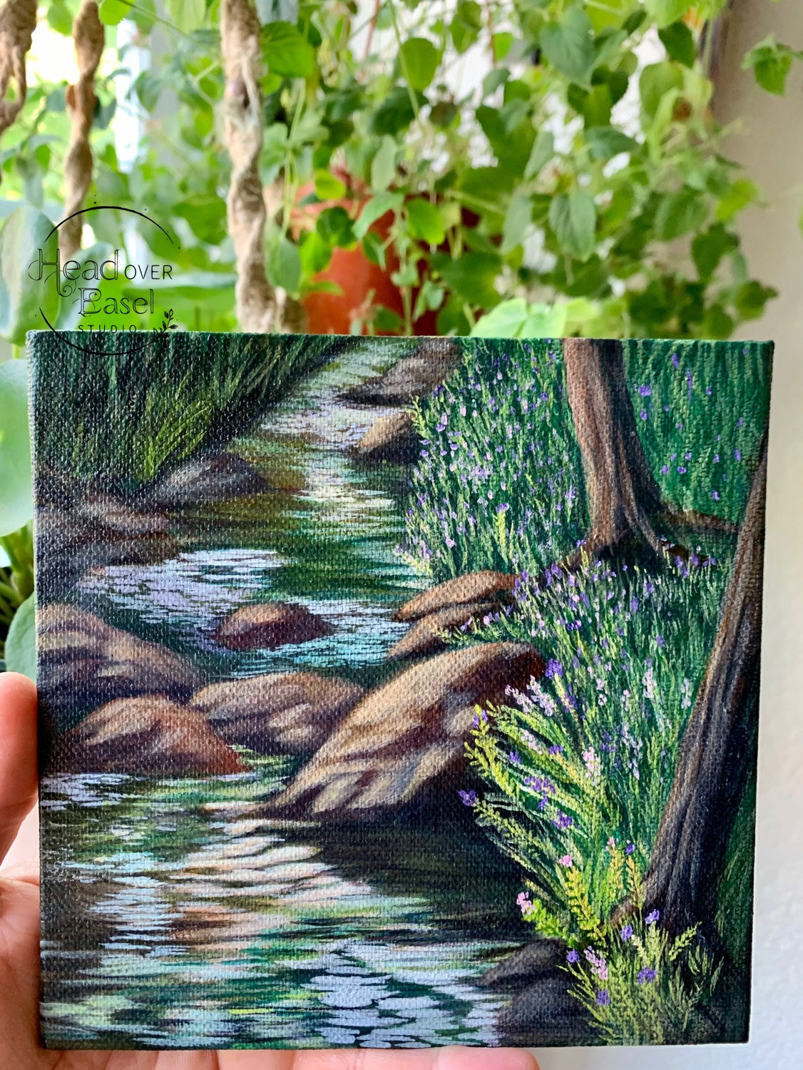 Stream through the woods (acrylics on canvas)