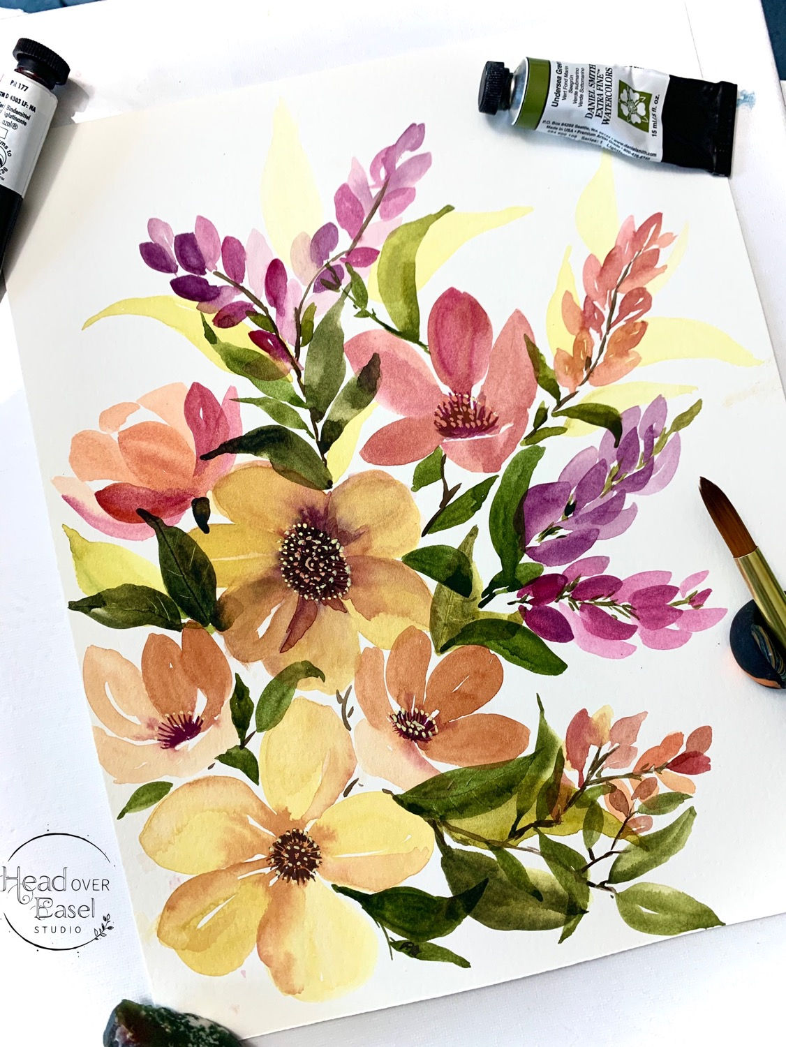 Loose watercolor summer medley 