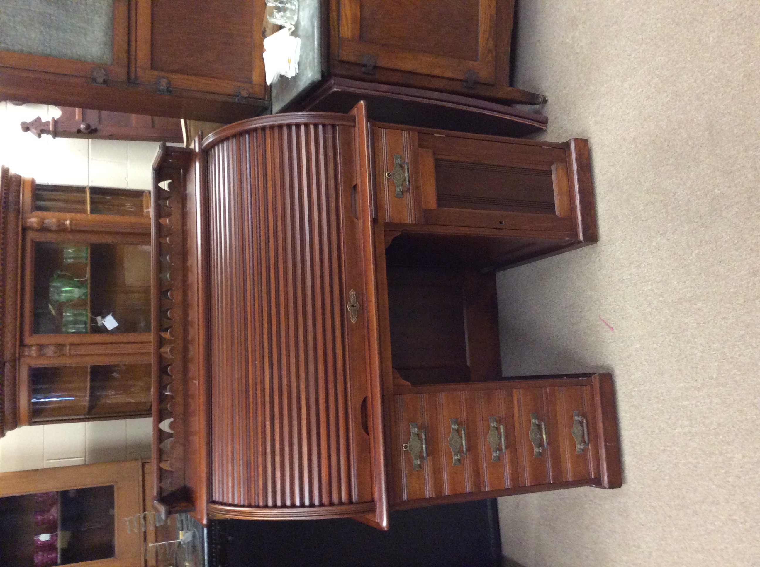 Cherry Roll Top Desk.