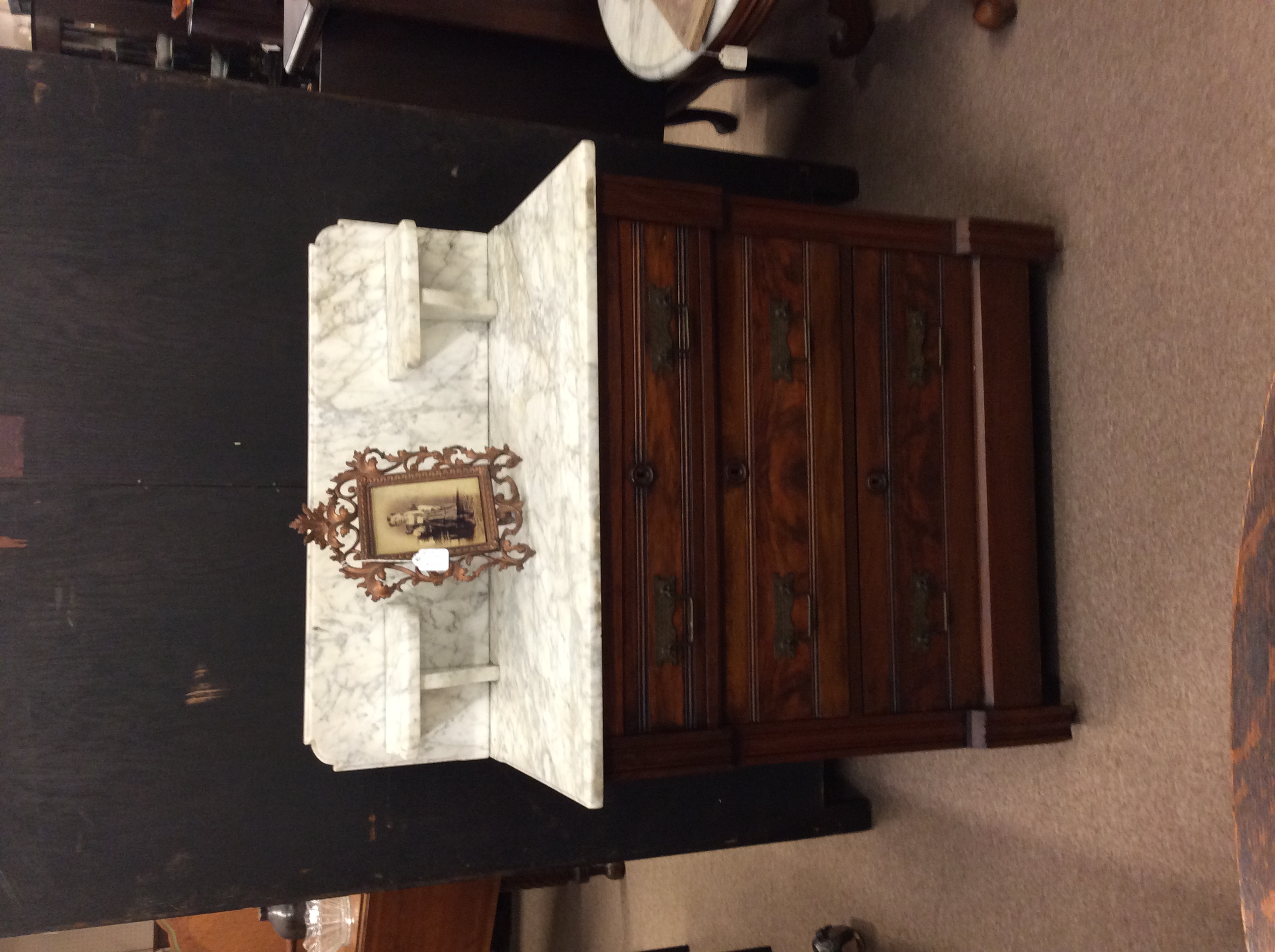 Walnut Marble top washstand