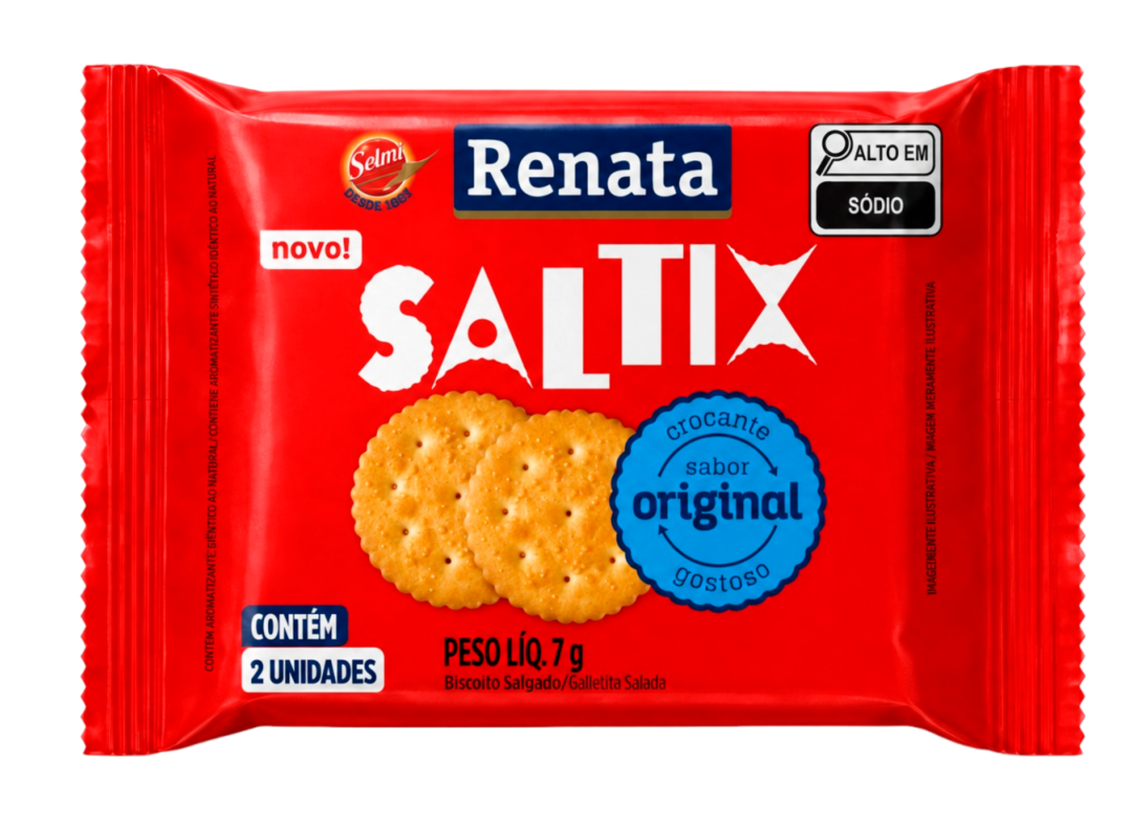 Biscoito Saltix 2x2 Renata 7g Caixa c/ 280 saches