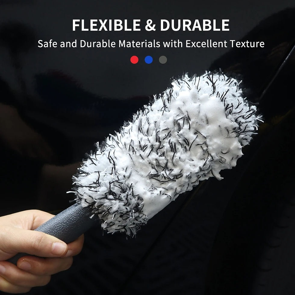 Thumbnail: Plush Premium Wheel Brush Non-Slip Handle Easy To Cleaning Rims Spokes Wheel Bar