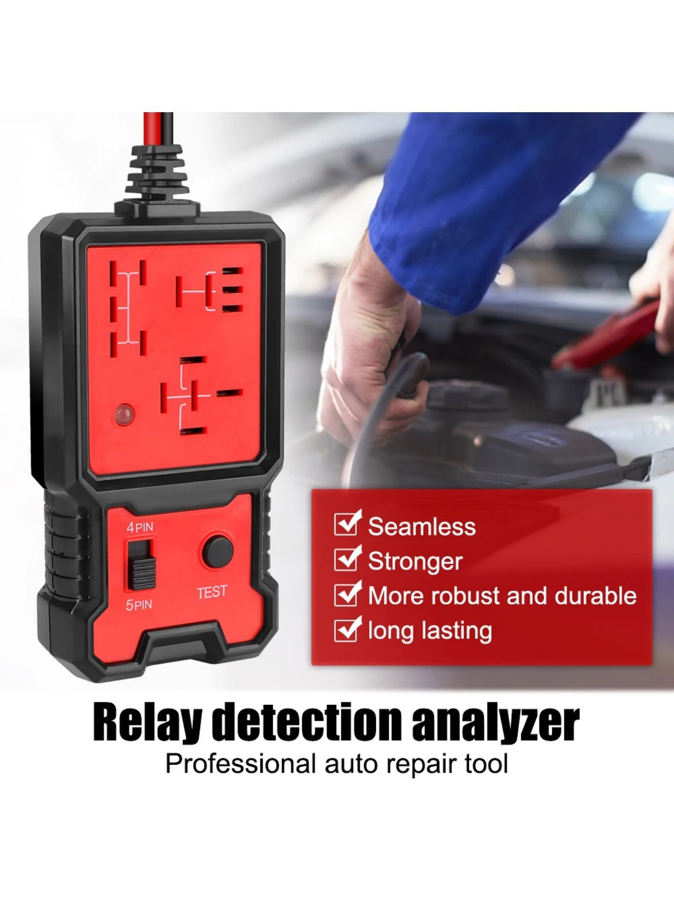 Automotive Relay Tester Voltage Tester Automotive Battery Inspector LED Indicato