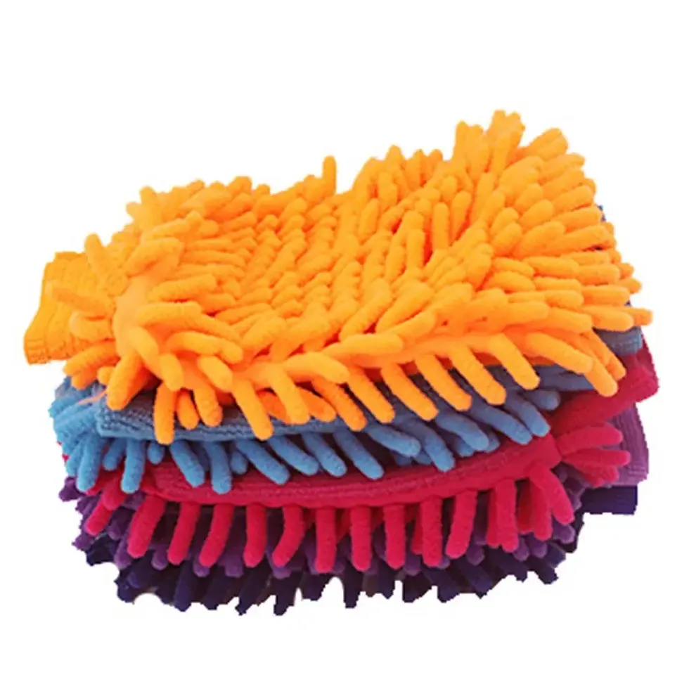 Thumbnail: Car Wash Gloves Chenille Coral Fleece Gloves Washing Wiper Car Cleaning Towel Au