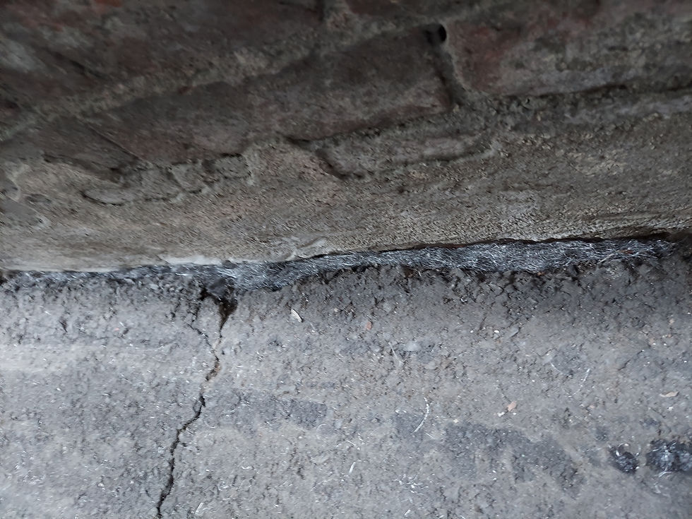 Steel wool and backer rod to fill the voids