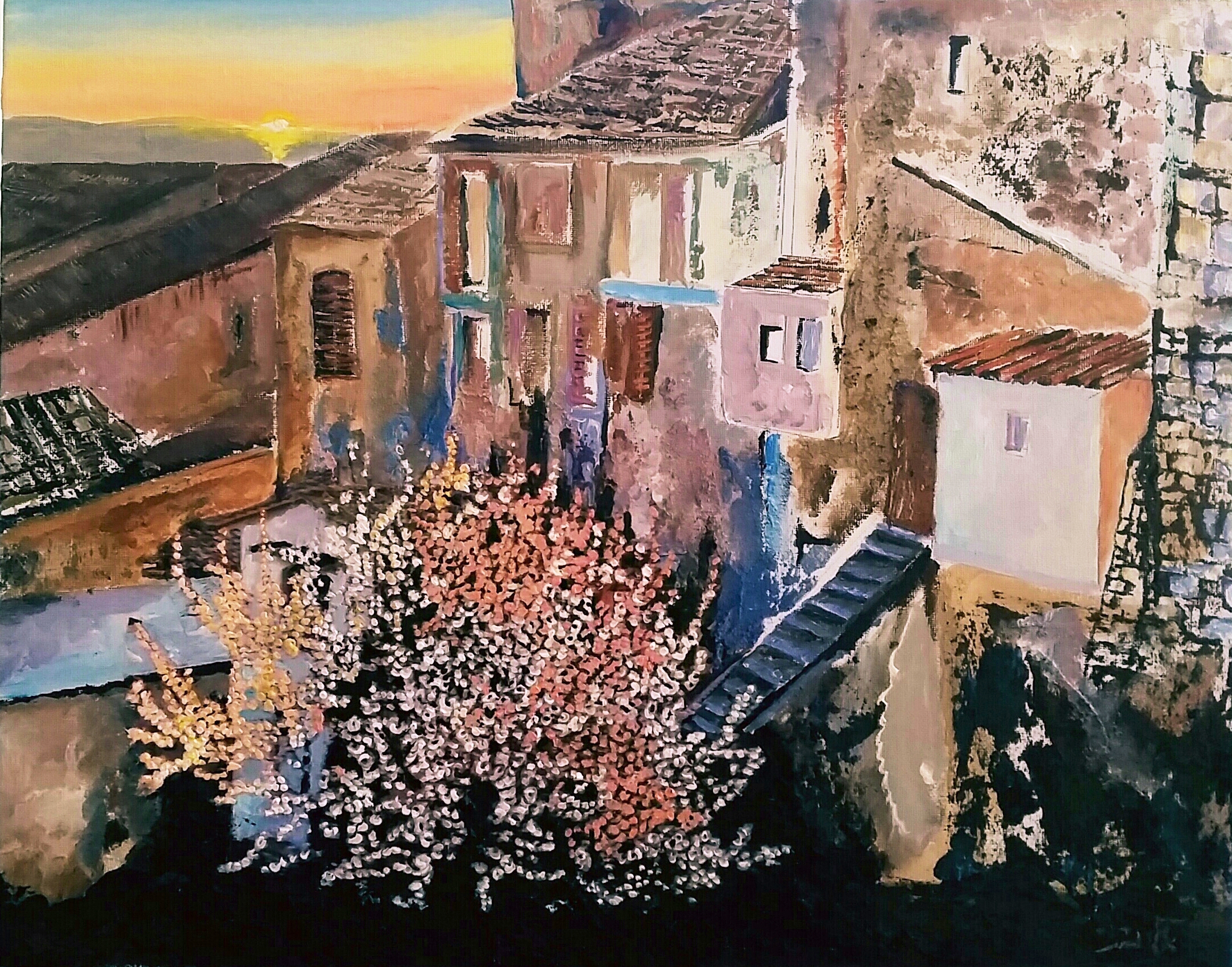Memories of an ancient village with sweet fragnance of Almond blossom -