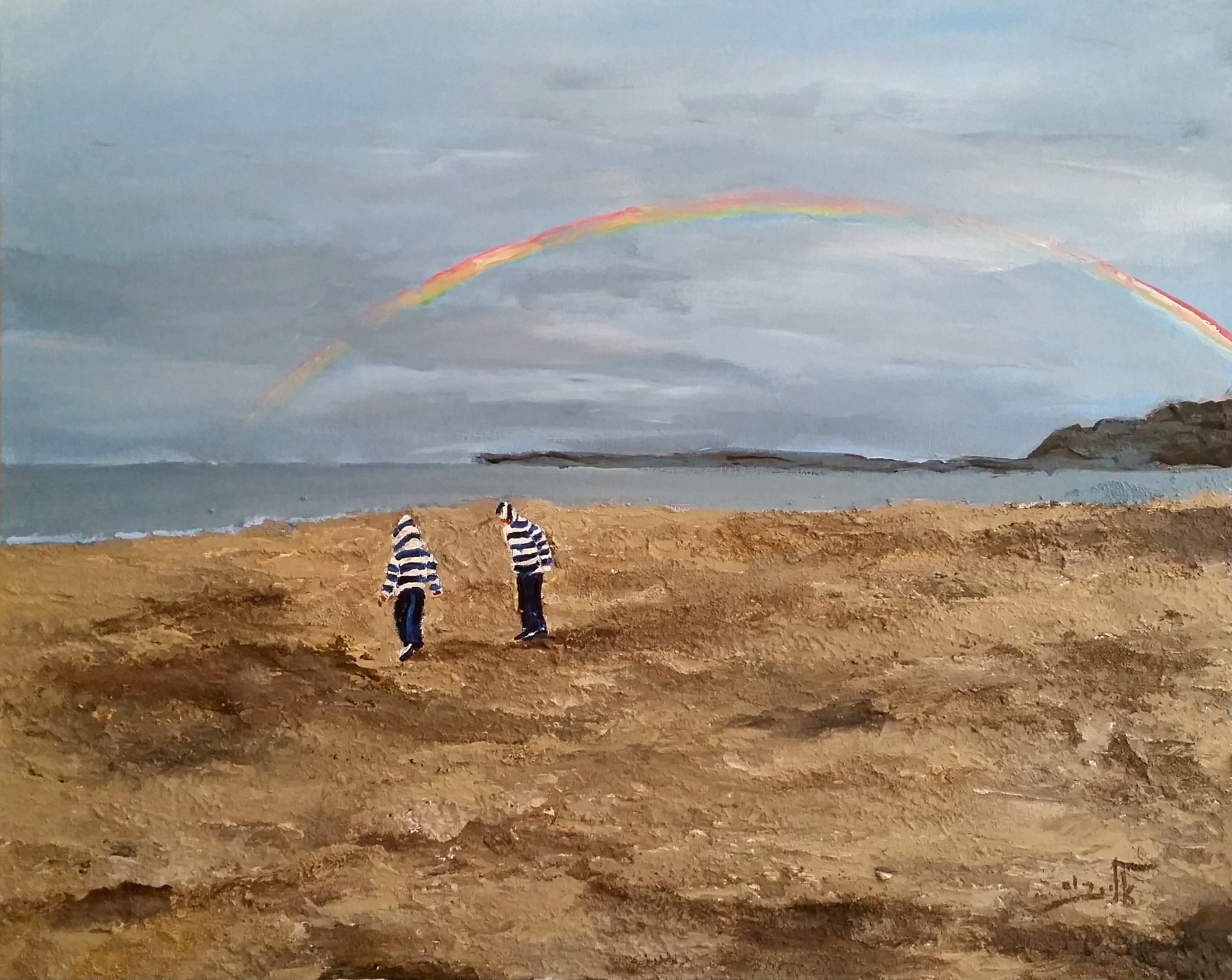 Bellowing storm clouds in a sensuous tempestuous skies and indigo haze - Acrylic