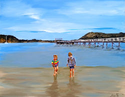 The old wooden bridge that spanned the little gulf