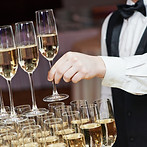 Waiter with Champagne Pyramid