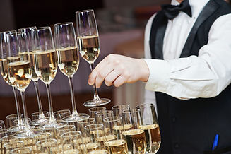 Waiter with Champagne Pyramid