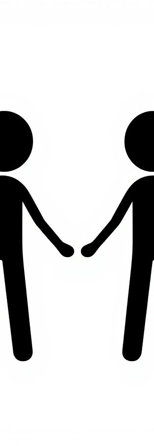 twins icon stick figures no characteristics just a head and body fully solid, sillouette n