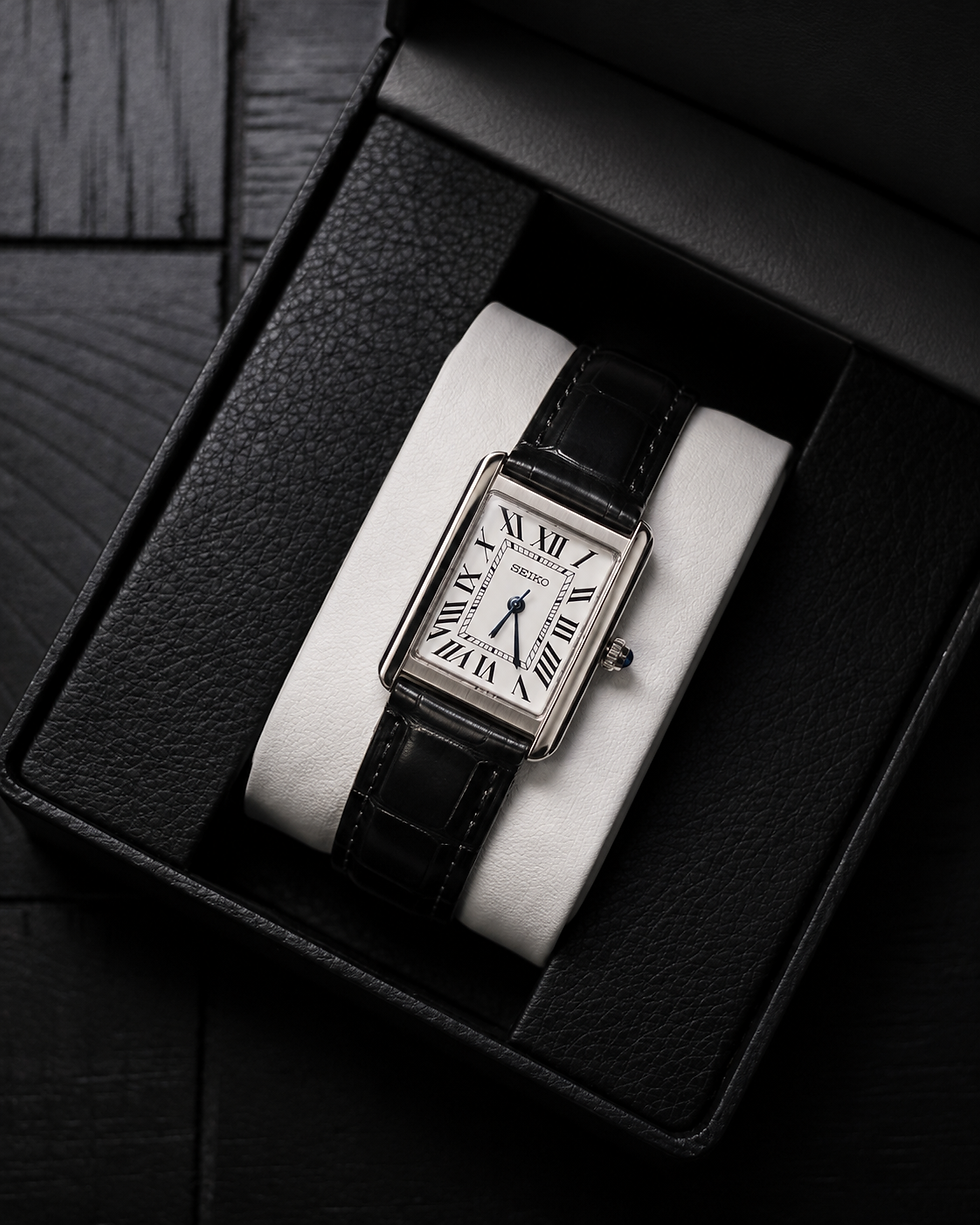 Seiko Mod Tank - Stainless Steel - White Dial