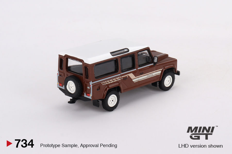 Thumbnail: Mini GT #734: Land Rover Defender 110 1985 County Station Wagon Russet  - Bliste
