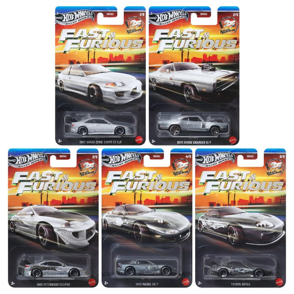 Hot Wheels - Silver Series - Fast and Furious - Set of 5 Cars