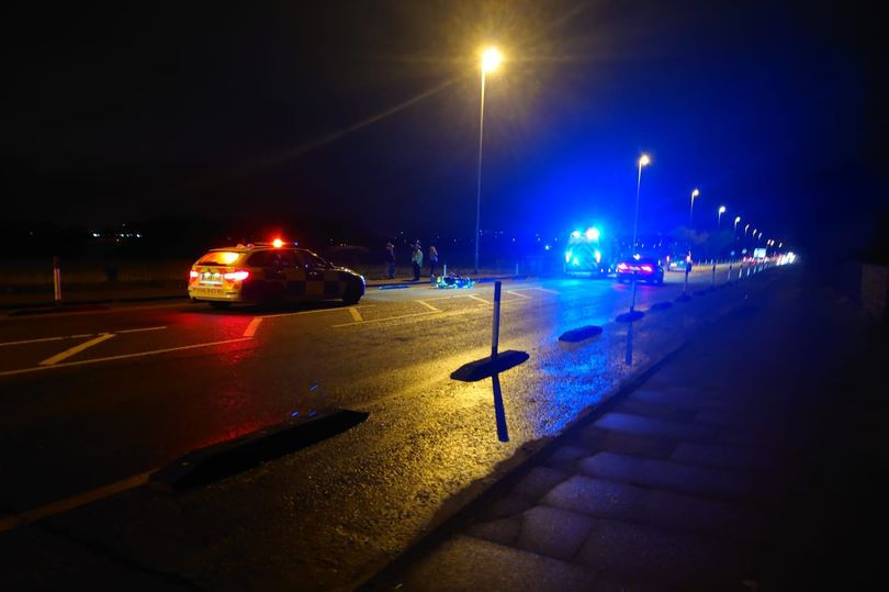 Police closed off part of Hollin Lane after the crash (Image: Mark Carter)
