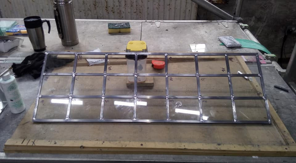 One of approximately 200 leaded windows