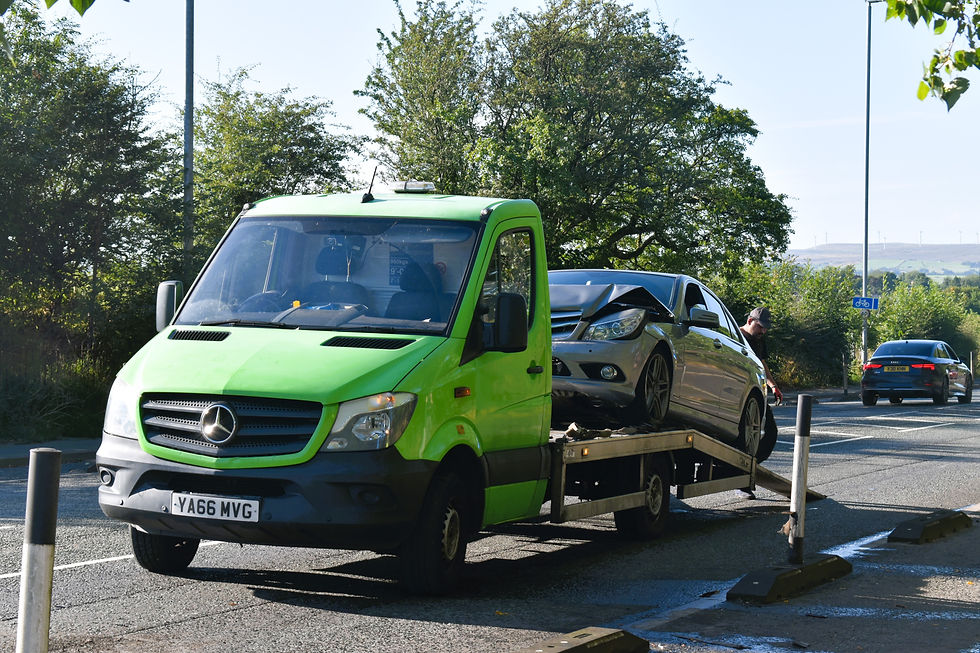 One car could be seen with front end damage | Manchester Today