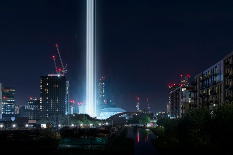 Light beams will be cast into the clouds above the new Factory International