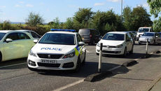 Police have responded to the scene of a three-car collision on Hollin Lane in Middleton.