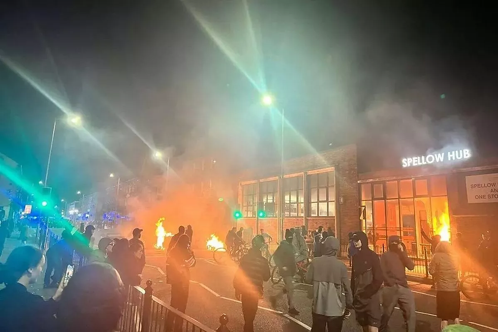 The Spellow Library and Community Hub was set alight (Image: Liverpool Echo)