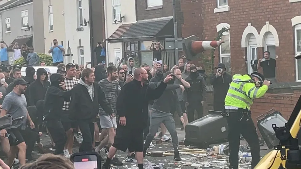 More than fifty police officers were injured in Southport the day after the knife attack | PA MEDIA