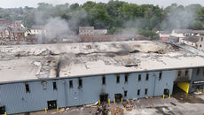 Demolition has begun on a storage world building in Middleton