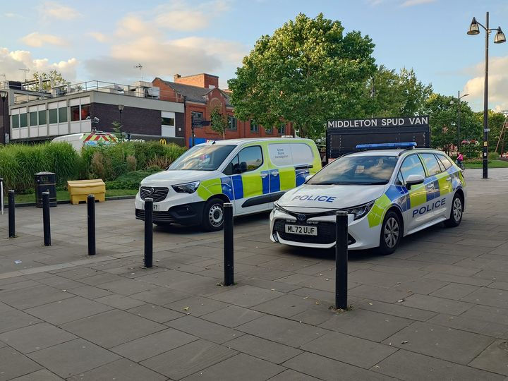 The scene in Middleton after a stabbing | Manchester Today