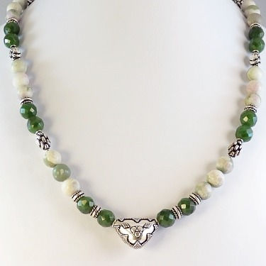 Thumbnail: Jasper Matte Harmony and Green Jade Men's Necklace