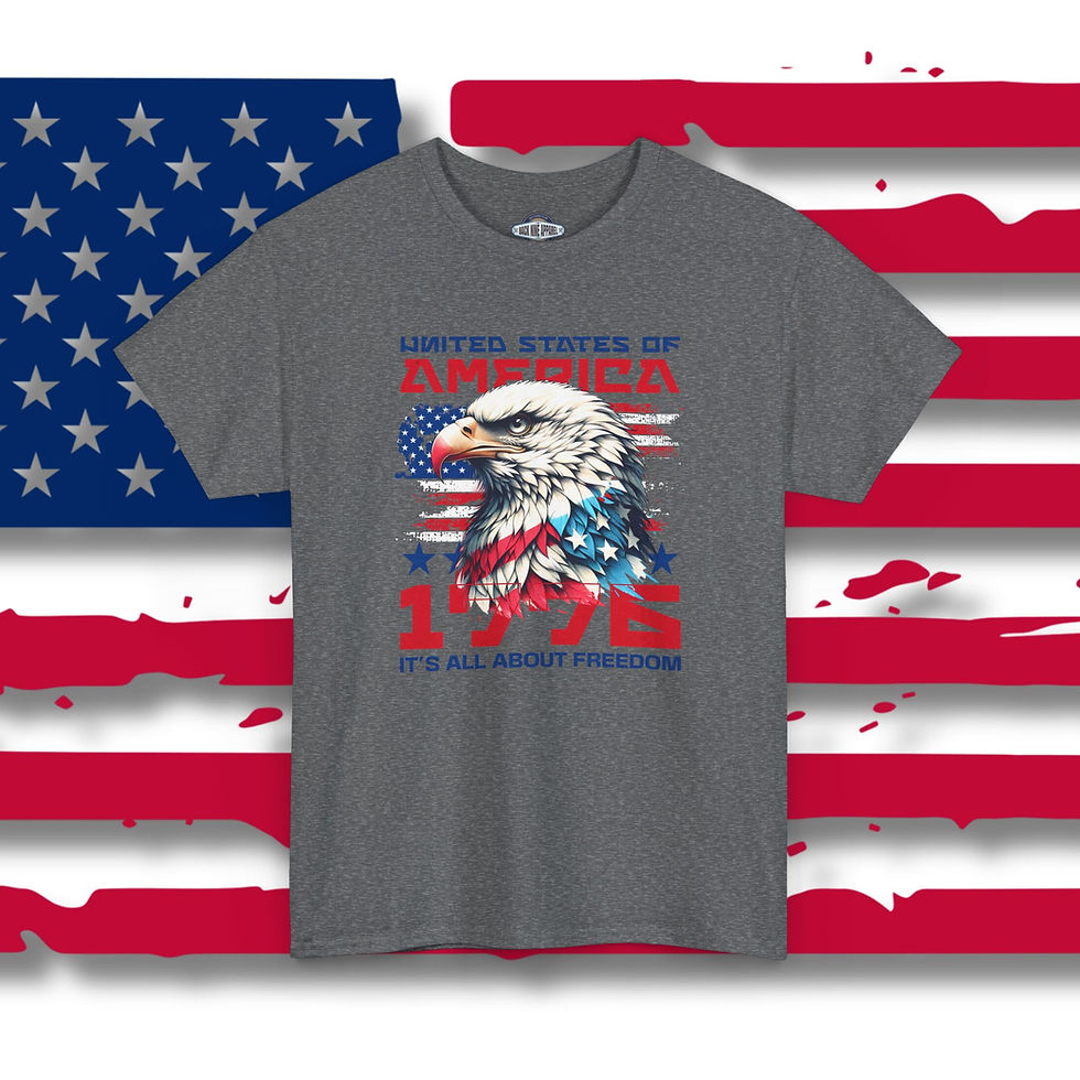 Thumbnail: Patriotic Graphic Tee USA Flag Eagle Design, Independence Day Shirt 4th of July 