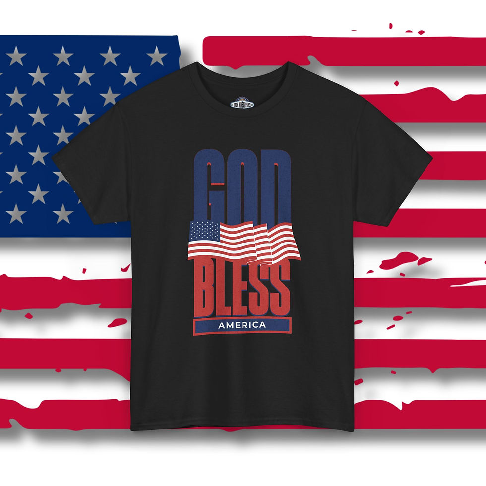 Thumbnail: Patriotic Graphic Tee God Bless America American Pride 4th of July Apparel 