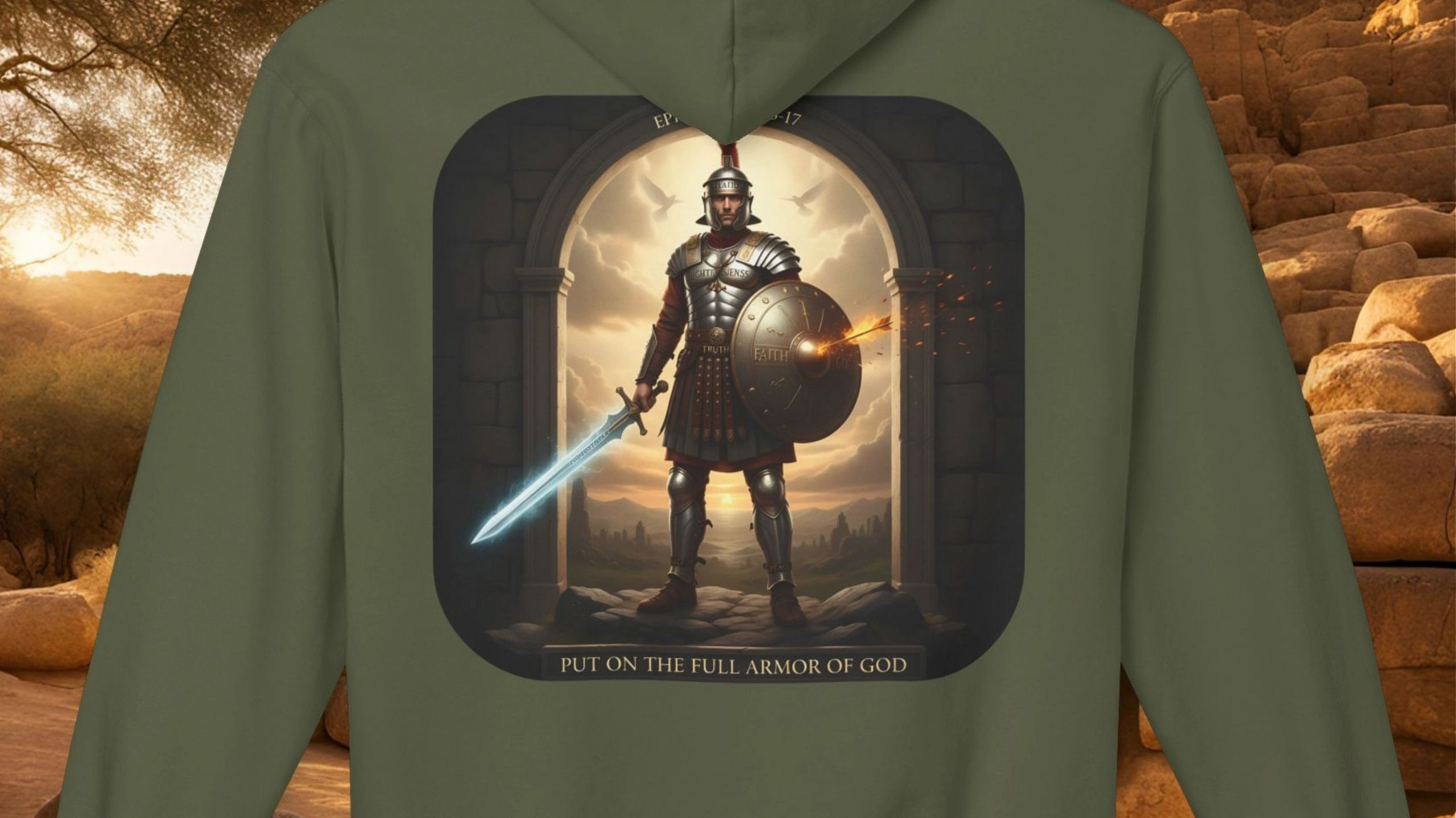 Armor of God Ephesians 6:10-17 Armor Of GOD Christian Warrior Hoodie