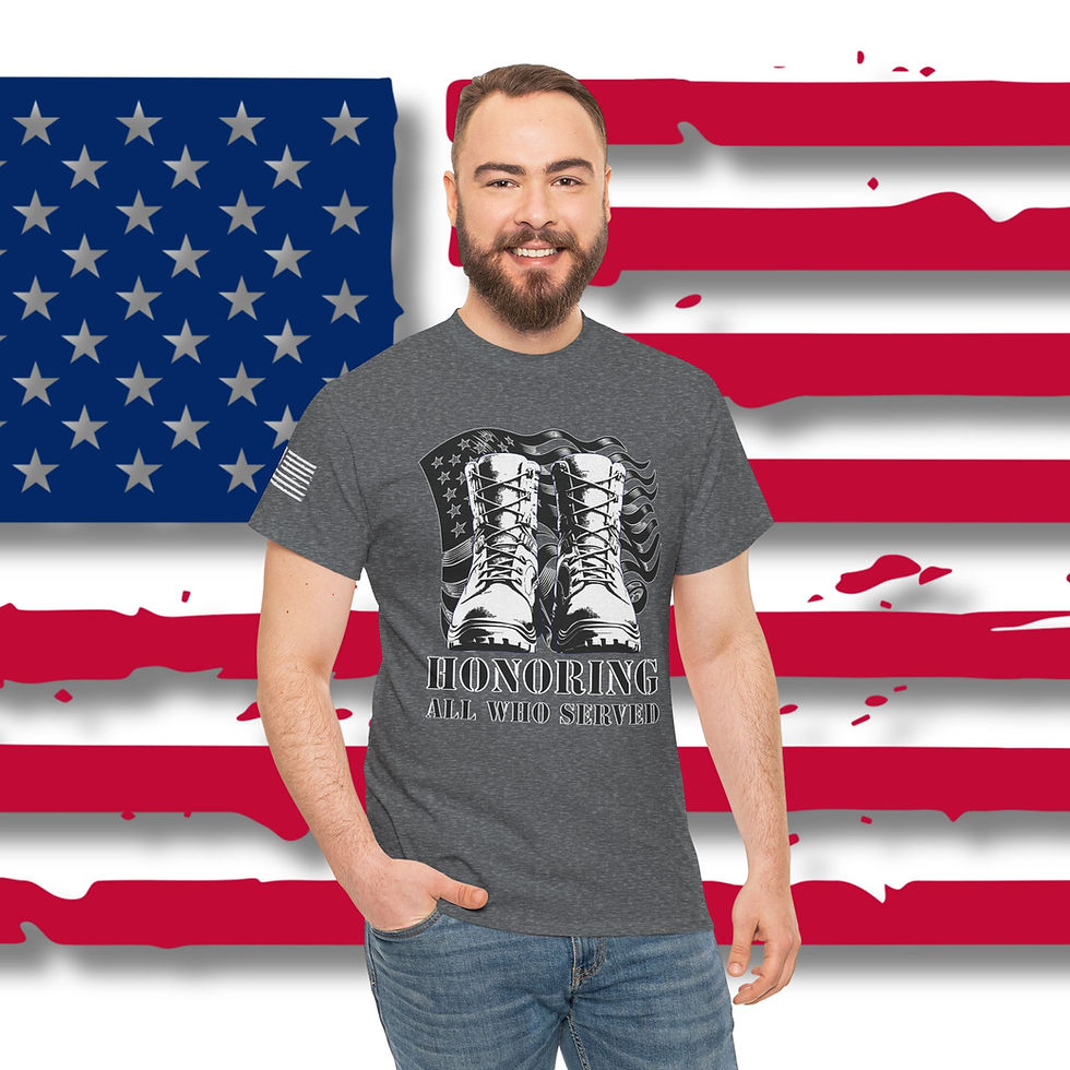 Thumbnail: Military Tribute Tee - Veteran's Day Gift, Memorial Day Apparel Faith & Freedom