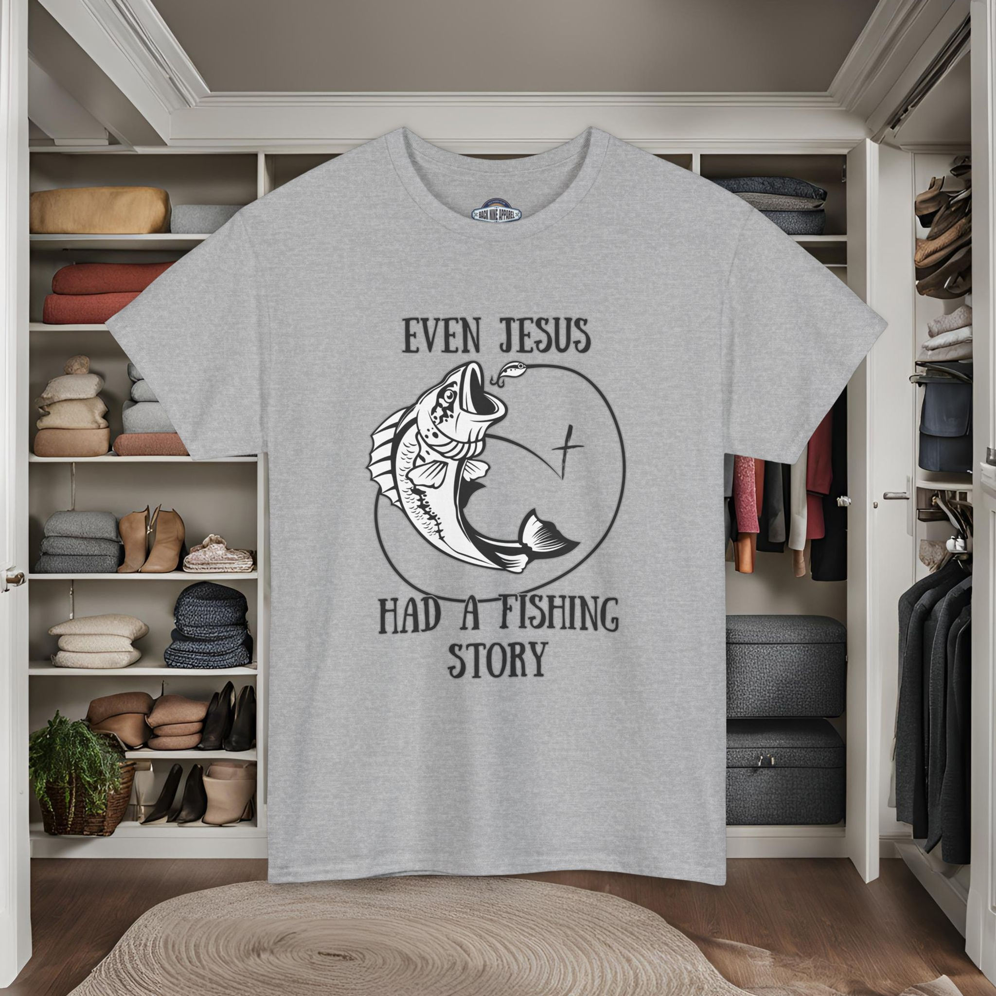 Fishing Jesus Graphic Tee, Perfect for Fishermen, Christian Gifts Outdoor Events