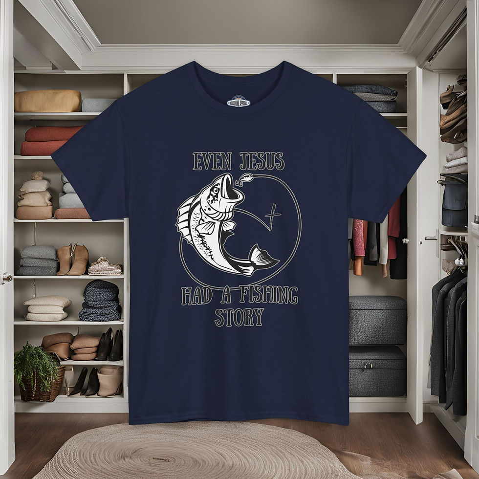 Thumbnail: Fishing Jesus Graphic Tee, Perfect for Fishermen, Christian Gifts Outdoor Events