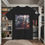 Thumbnail: black tee shirt with a camping forrest scene with a blue Toyota Land Cruiser and an older dude standing next the FJ40