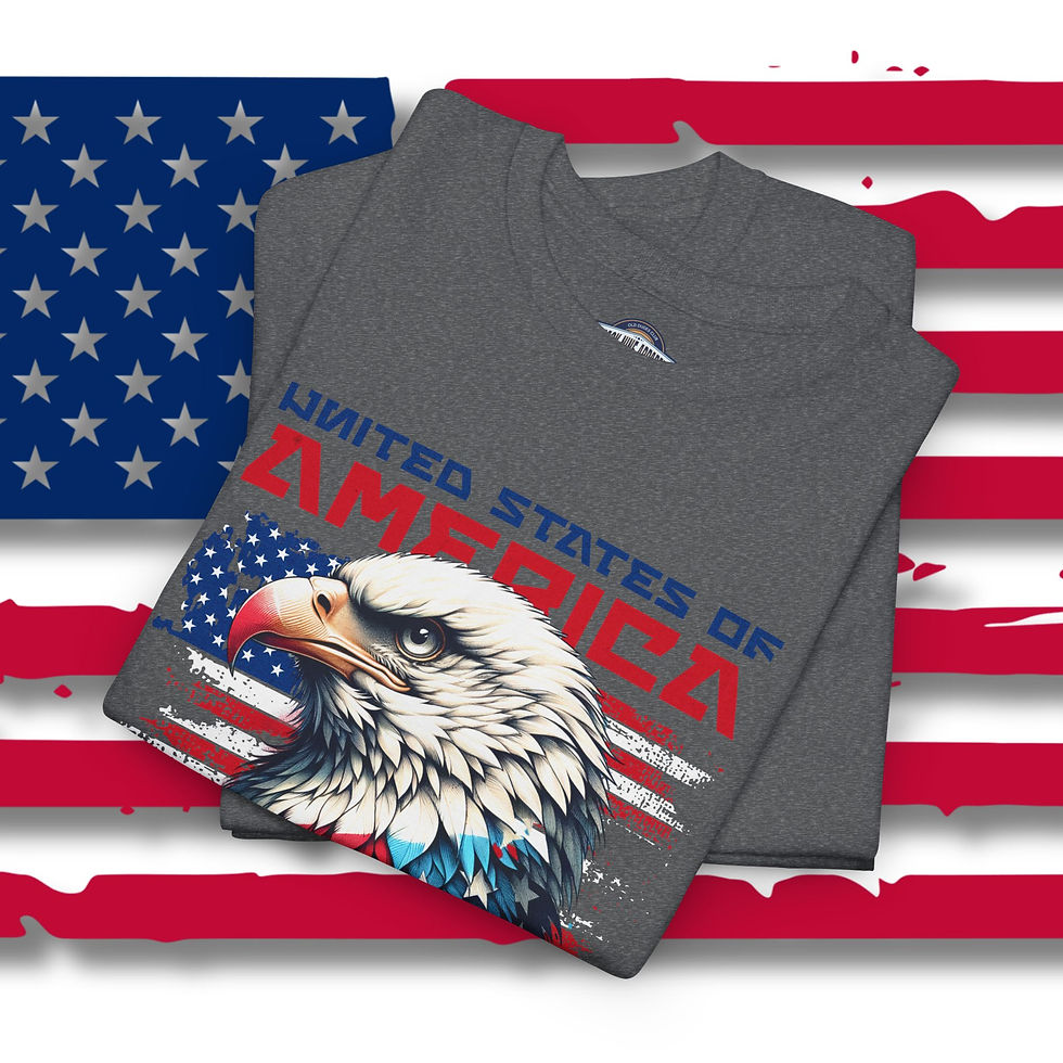 Thumbnail: Patriotic Graphic Tee USA Flag Eagle Design, Independence Day Shirt 4th of July 