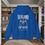 Thumbnail: blue Hoodie with The Full Armor Of God printed in blue and silver also an image of a Knight's Armor
