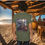Thumbnail: green tee shirt with a camping forrest scene with a blue Toyota Land Cruiser and an older dude standing next the FJ40