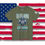 Thumbnail: military green tee with The Full Armor Of God printed in blue and silver also an image of a Knight's Armor