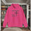 Thumbnail: pink hoodie with Godfidence, Knowing I Can't But He can printed in black with large 3 nail style cross