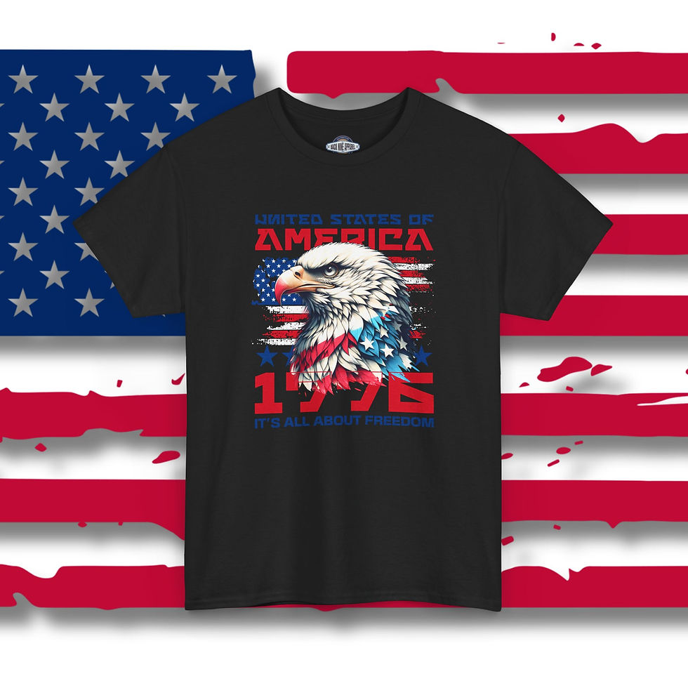 Thumbnail: Patriotic Graphic Tee USA Flag Eagle Design, Independence Day Shirt 4th of July 