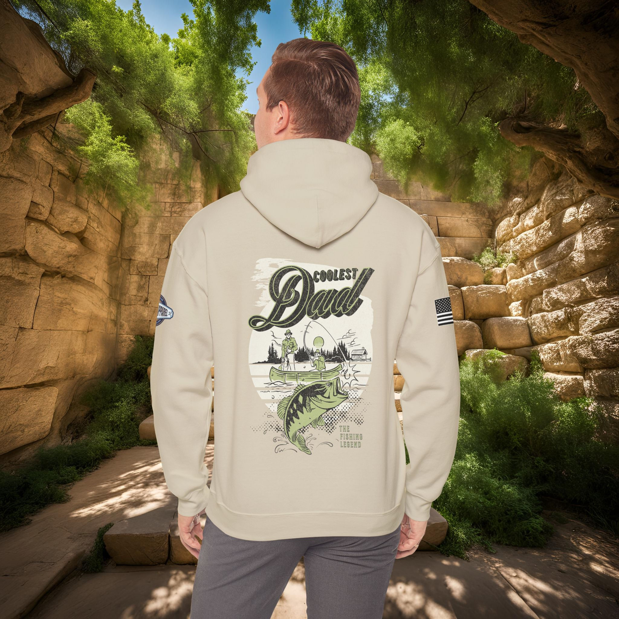 Coolest Dad Fishing Legend Heavy Blend™ Hoodie Perfect Gift for Father's Day