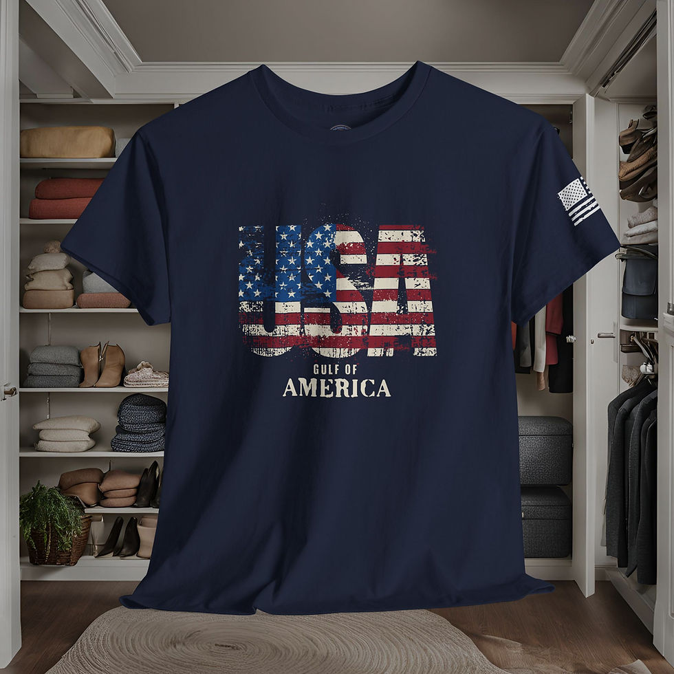 Thumbnail: USA Gulf of America Cotton Tee Patriotic Shirt with Flag Design Old Dudes Club 