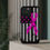 Thumbnail: Black cell phone case with an American flag with gray stripes and pink stars also with Cancer Awareness Ribbon