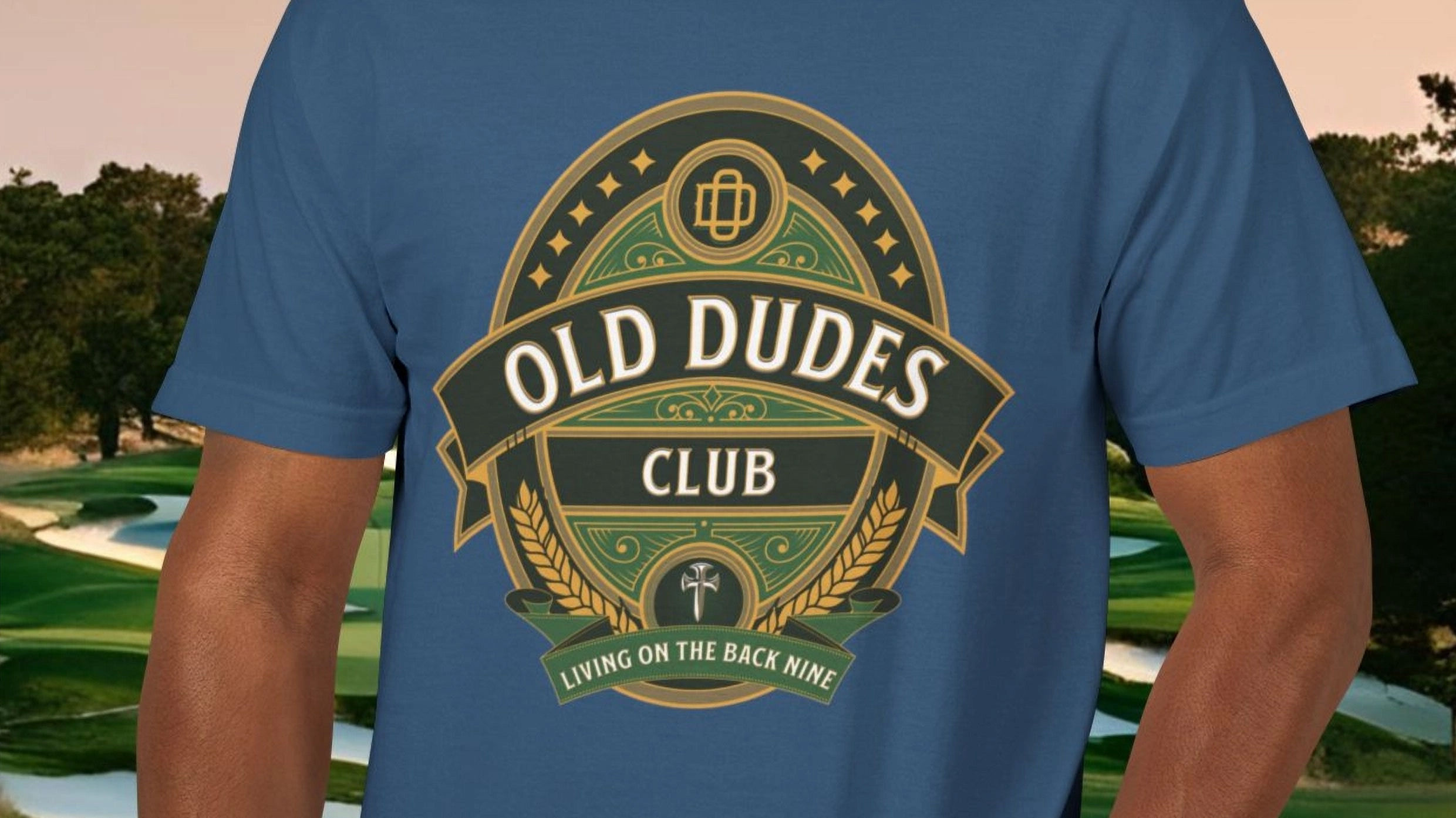 Vintage-Inspired English Beer Pup design/ Old Dudes Club/Living on the back nine