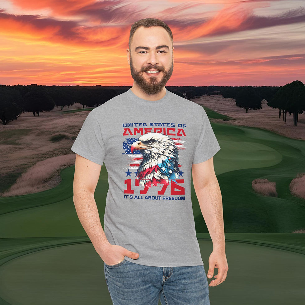 Thumbnail: Patriotic Graphic Tee USA Flag Eagle Design, Independence Day Shirt 4th of July 