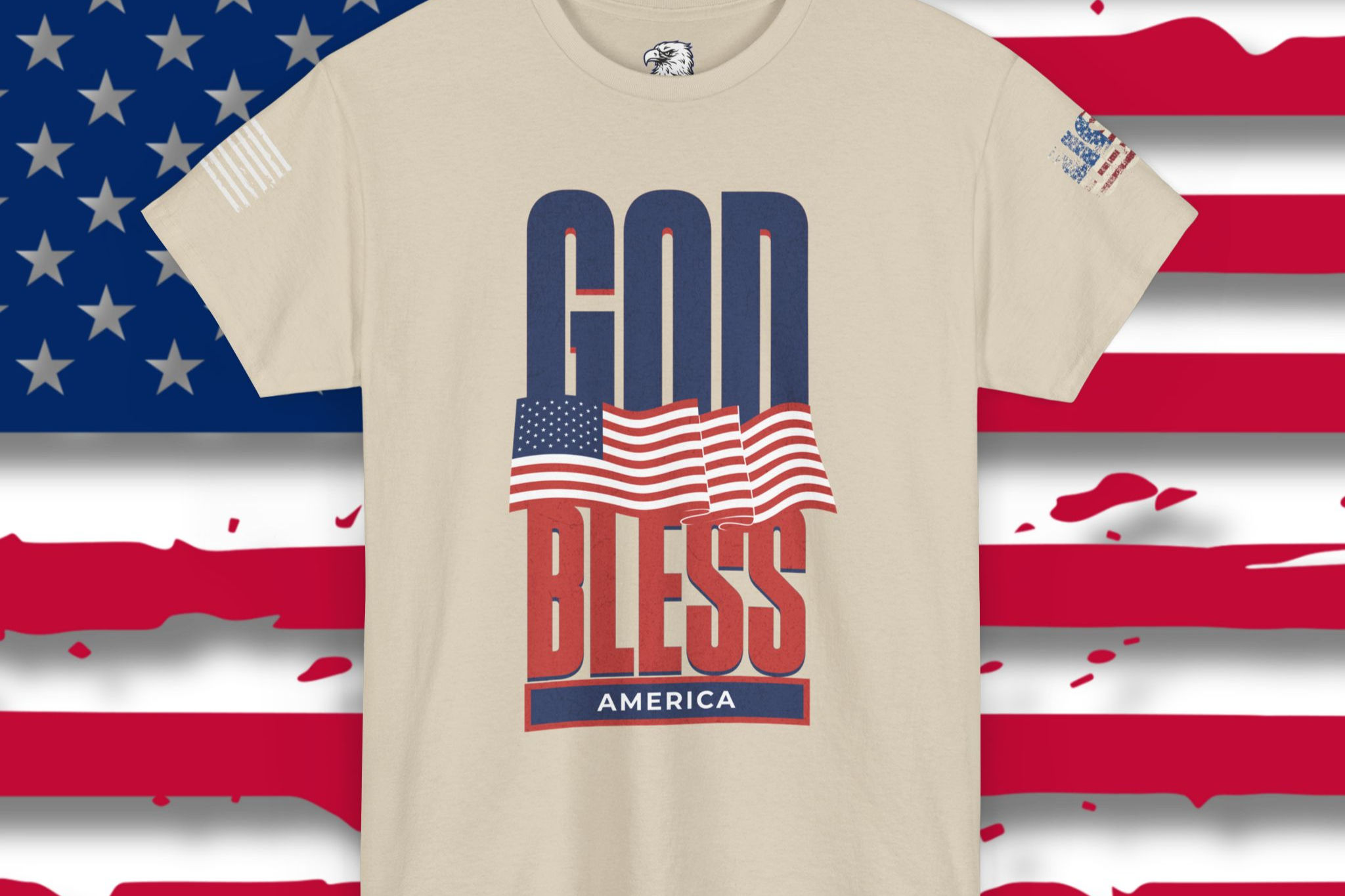 Patriotic Graphic Tee God Bless America American Pride Shirt 4th of July Apparel