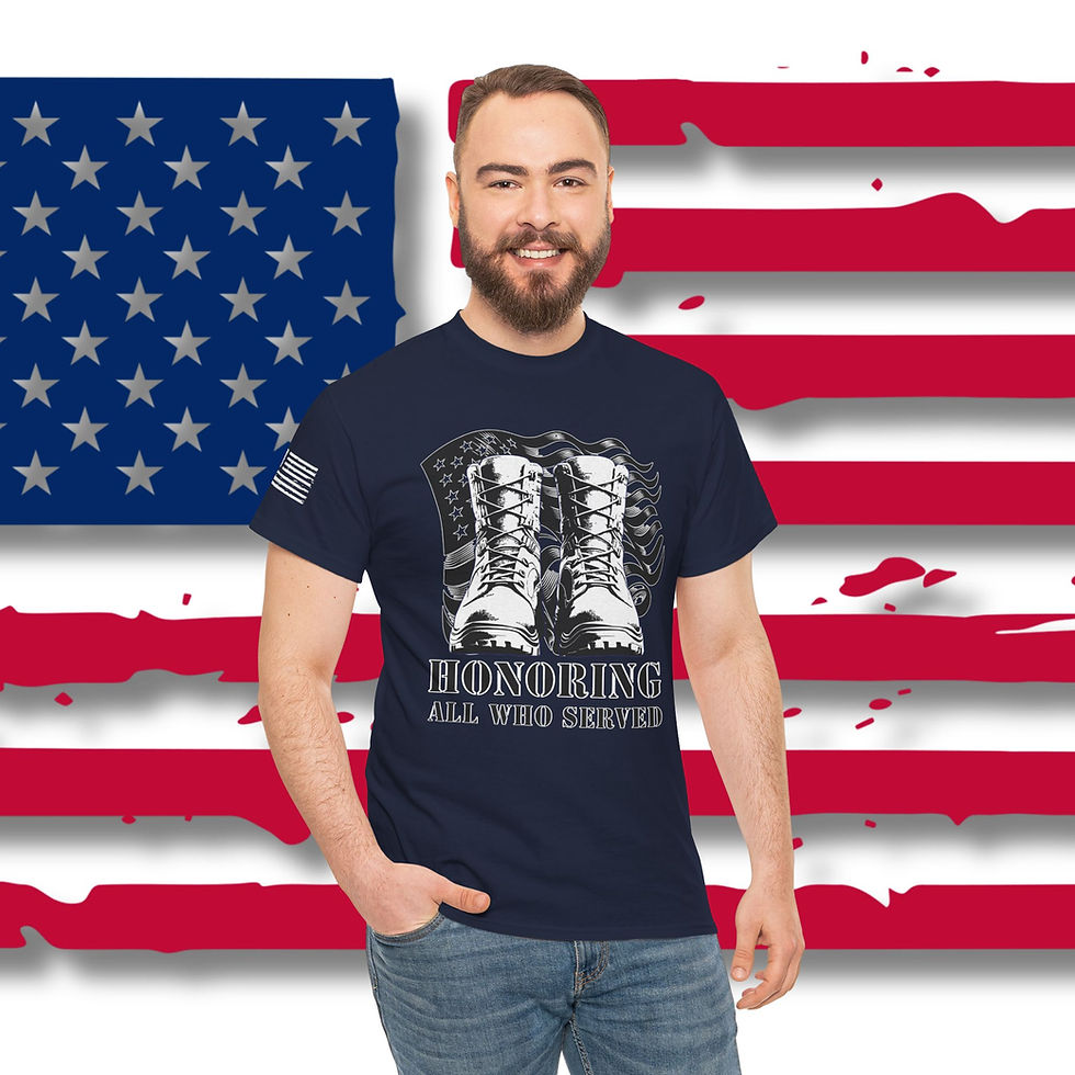 Thumbnail: Military Tribute Tee - Veteran's Day Gift, Memorial Day Apparel Faith & Freedom